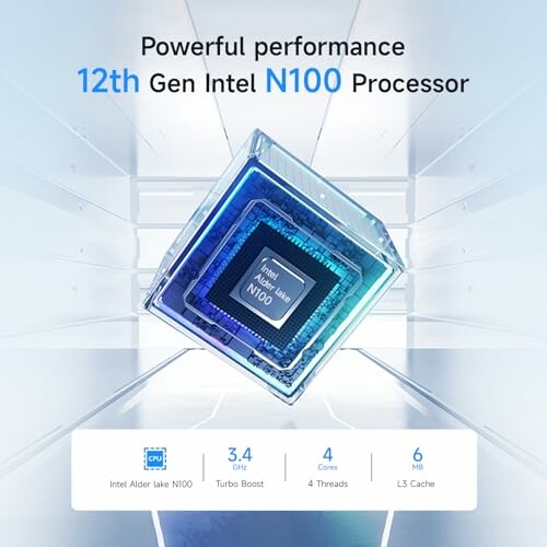 12th Gen Intel N100 Processor with performance details.