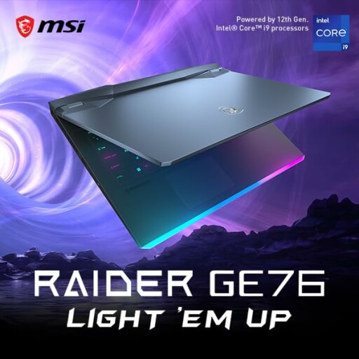 MSI Raider GE76 gaming laptop showcasing its sleek design