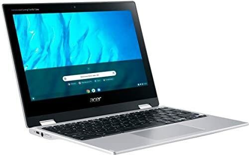 Acer Chromebook open with screen displaying Chrome OS