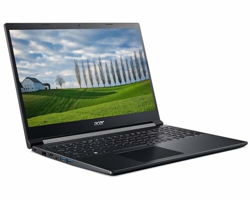 Acer laptop displaying a scenic landscape