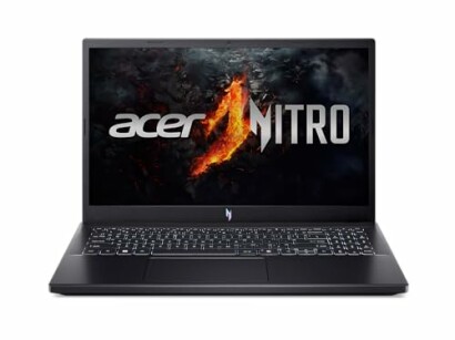 Acer Nitro laptop front view with illuminated keyboard