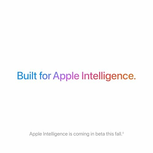 Text stating 'Built for Apple Intelligence' with a release announcement for beta.