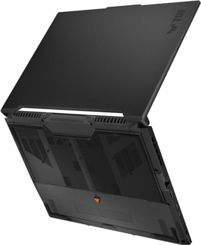 ASUS TUF gaming laptop viewed from the top rear angle