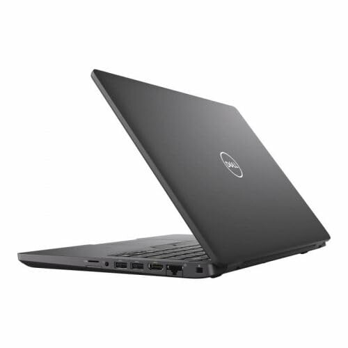 Side view of a Dell laptop with open screen