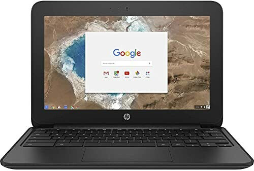 HP Chromebook displaying Google homepage