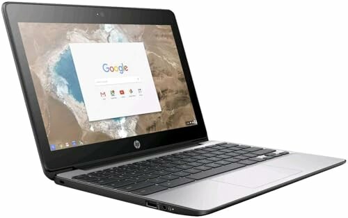 HP Chromebook with Google homepage open on screen