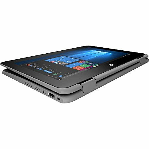 HP convertible laptop in tablet mode with Windows interface