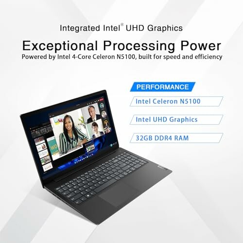 Laptop with Intel UHD Graphics and Celeron N5100 processor