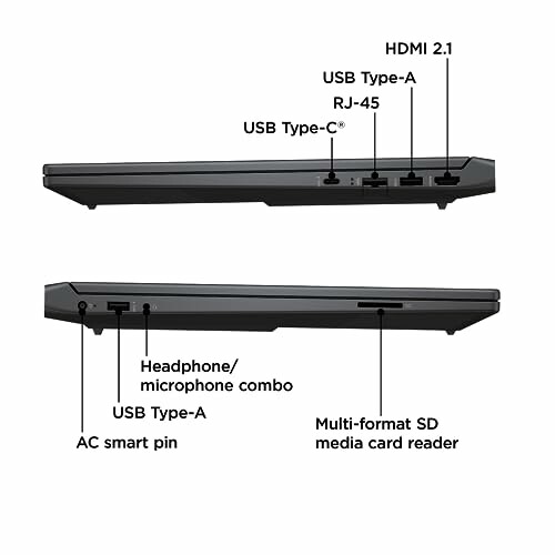 Side view of laptop showing various ports including HDMI and USB Type-C