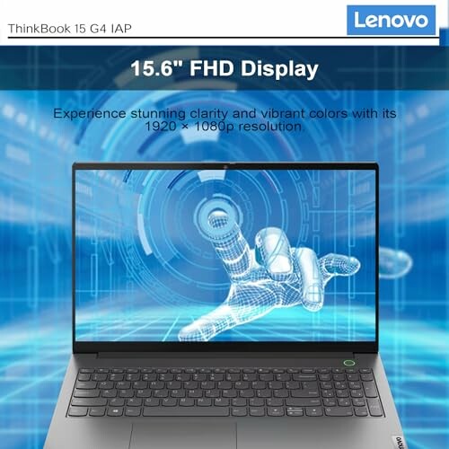 Lenovo ThinkBook 15 laptop with 15.6 inch FHD display.