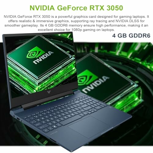 Laptop with NVIDIA GeForce RTX 3050 graphics card display.