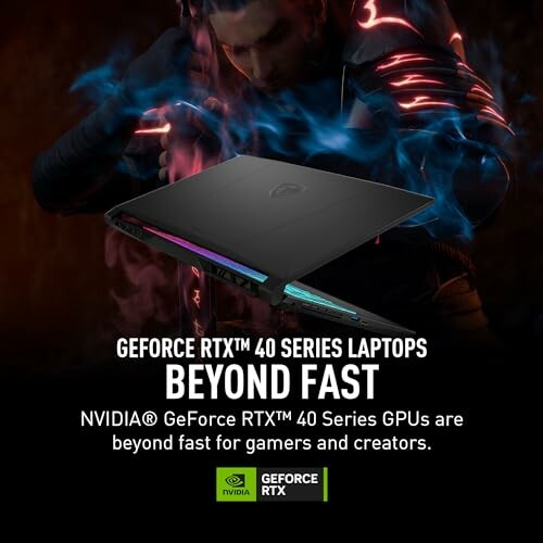 NVIDIA GeForce RTX 40 Series Laptops promotional image.