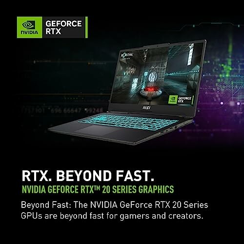 Laptop with NVIDIA GeForce RTX 20 series graphics.