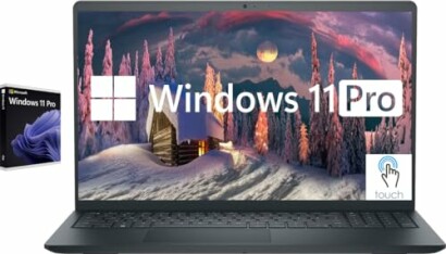 Laptop displaying Windows 11 Pro with touch feature